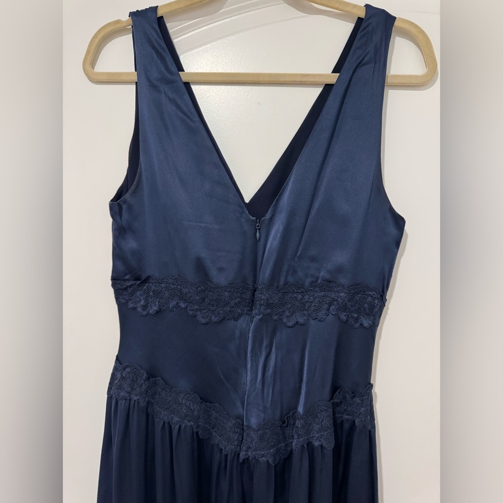 Reformation Stasia Sleeveless Silk Midi Dress in Navy - Picture 9 of 12